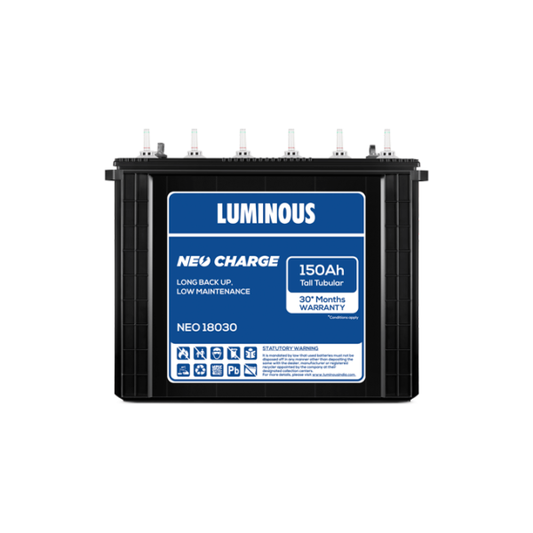 Luminous Neo Charge 18030 150Ah Tall Tubular Battery (15M+15M)